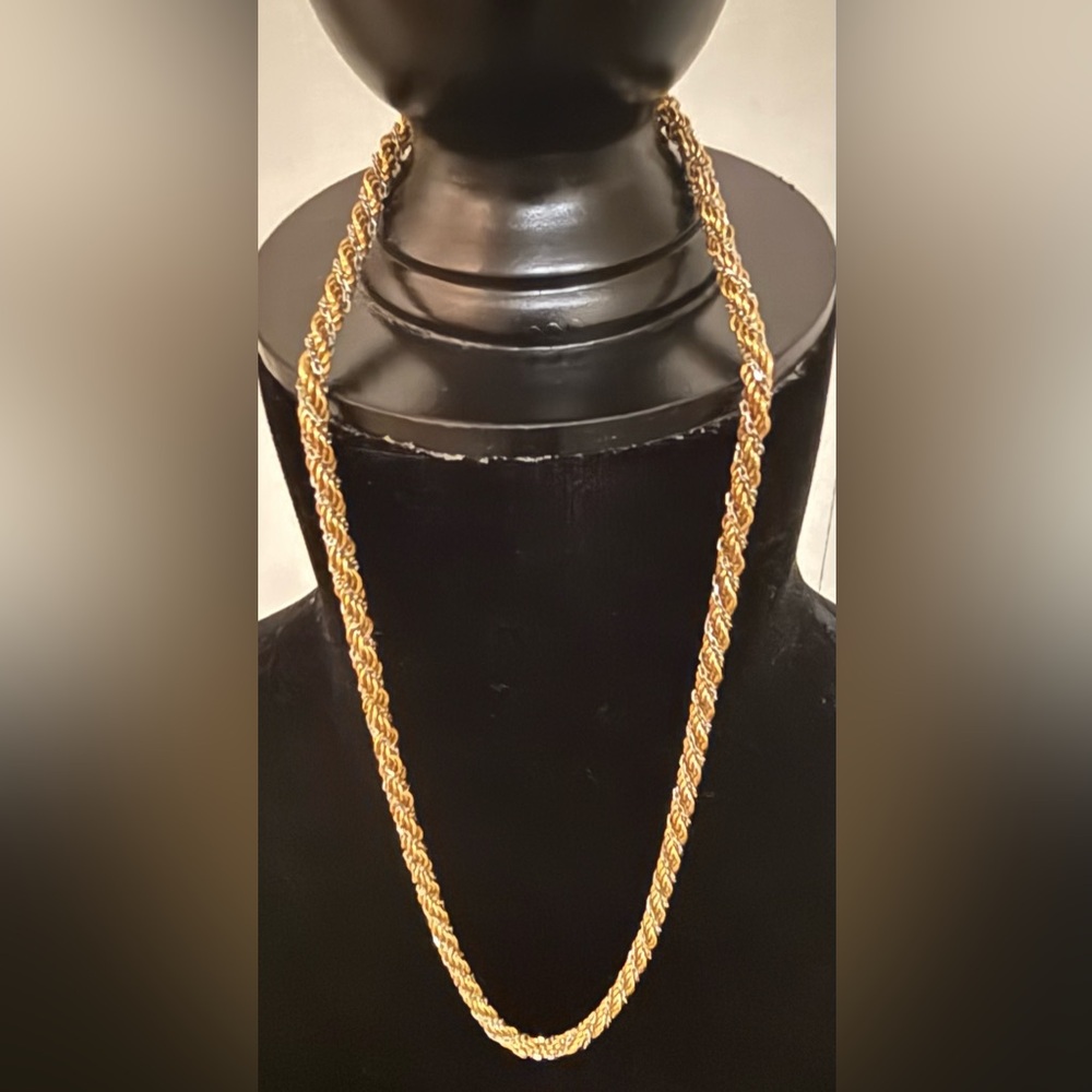 Monet 1980s two-tone rope-chain necklace